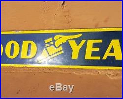 Original 1930's Old Vintage Rare Goodyear Tyre Ad. Porcelain Enamel Sign Board