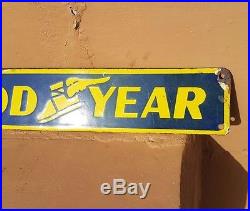 Original 1930's Old Vintage Rare Goodyear Tyre Ad. Porcelain Enamel Sign Board