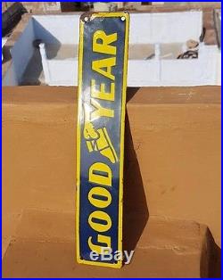 Original 1930's Old Vintage Rare Goodyear Tyre Ad. Porcelain Enamel Sign Board