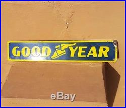 Original 1930's Old Vintage Rare Goodyear Tyre Ad. Porcelain Enamel Sign Board