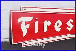 Original 1960s FIRESTONE TIRES bow tie Metal Vintage Advertising 6ft Sign