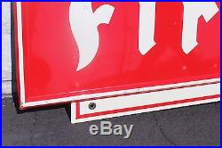 Original 1960s FIRESTONE TIRES bow tie Metal Vintage Advertising 6ft Sign