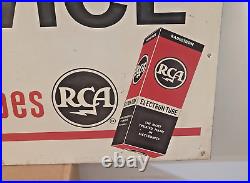 Original 40 RCA Electronic Tubes Radio TV HI-FI Service Metal Sign 1950s Vtg
