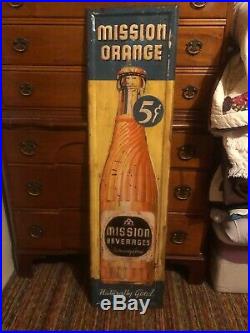 Original Advertising Soda Sign Mission Orange Vintage Cola