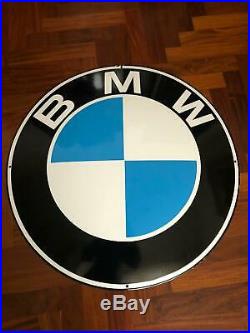 Original BMW Enamel Sign Porcelain Service Vintage 1960s MINT Dealer Car Bike