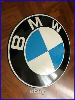 Original BMW Enamel Sign Porcelain Service Vintage 1960s MINT Dealer Car Bike