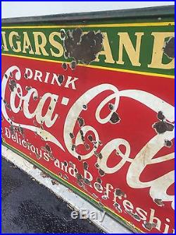 Original Coca Cola Porcelain Sign Coke Advertising Vintage Soda
