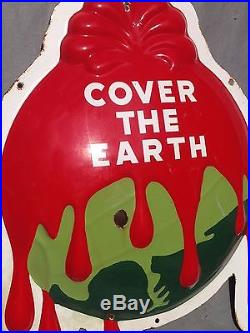 Original Sherwin Williams Paint Porcelain Sign Cover The Earth Vintage