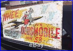 Original Sign Oldsmobile Sign Vintage Sign Rare Sign Rocket Sign 1950's Sign