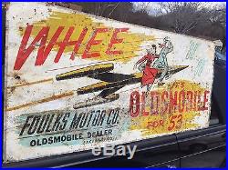 Original Sign Oldsmobile Sign Vintage Sign Rare Sign Rocket Sign 1950's Sign