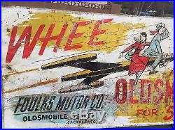Original Sign Oldsmobile Sign Vintage Sign Rare Sign Rocket Sign 1950's Sign