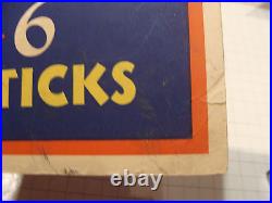 Original VINTAGE Advertising SIGN for 4 5 6 PICK UP STICKS early toy game Sign