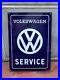 Original-VOLKSWAGEN-Service-Porcelain-VW-Sign-Vintage-1960s-Dealer-Enamel-MINT-01-wknm