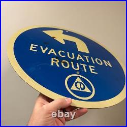 Original VTG c. 1960s Civil Defense EVACUATION ROUTE Sign 18