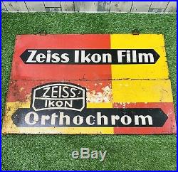 Original Vintage 1930s Zeiss Ikon Camera Film Advertisement Enamel Sign Germany