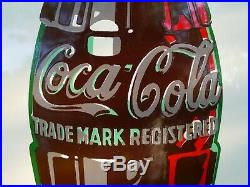 Original Vintage (1952) COCA-COLA Embossed Metal Button Sign Free Shipping