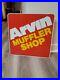 Original-Vintage-Arvin-Muffler-Shop-Sign-Metal-2-Sided-Dealer-Gas-Oil-Car-Truck-01-ak