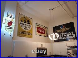 Original Vintage Arvin Muffler Shop Sign Metal 2 Sided Dealer Gas Oil Car Truck