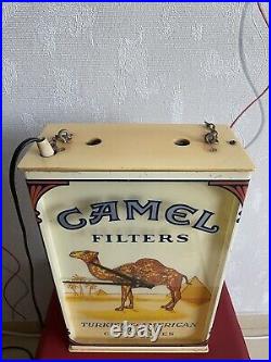 Original Vintage Camel Cigarettes Light Clock Sign Very Rare Bar Pub Collectible