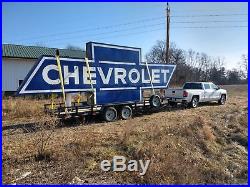 Original Vintage Chevrolet Dealership Huge Porcelain Neon Sign Museum Quality