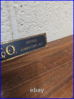 Original Vintage Crescent Tool Co. Jamestown NY Brass Advertising Sign 17 x 1.5