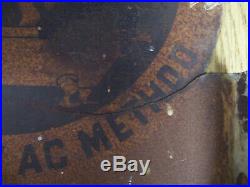 Original Vintage Double Sided Flange AC Spark Plug Metal Sign DATED 1934