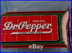 Original Vintage Double-sided Dr. Pepper Flange Sign