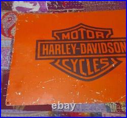 Original Vintage Harley Davidson Motorcycles Metal Advertising Sign Collectible