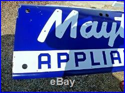 Original Vintage Maytag Porcelain Neon Sign Double Sided 72 x 27 Nice