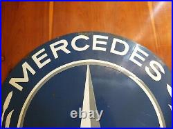 Original Vintage Mercedes Benz Dealership Show Room Enamel Metal Sign