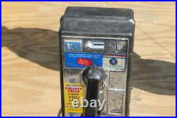 Original Vintage Metal Push Button Coin-Op Pay Phone Payphone Telephone Sign