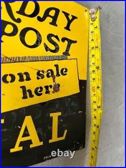 Original Vintage Metal Sign Saturday Evening Post and Ladies Home Journal