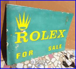 Original Vintage Old Very Rare ROLEX For Sale Ad Porcelain Enamel Big Sign Board