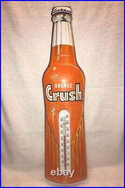 Original Vintage Orange Crush Thermometer Sign NOS