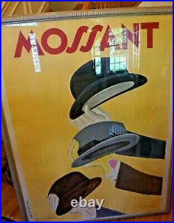 Original Vintage Poster by Leonetto Cappiello Mossant Hats 1938 Yellow Art Deco