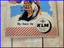 Original Vintage Scarce Klm Royal Dutch Airlines Paper Adv Sign Board/Poster