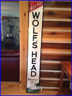 Original Vintage Wolfs Head Oil Sign