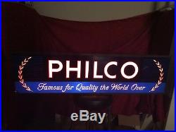 PHILCO 50 Store Front Vintage Radio Advertising Lighted Sign Working