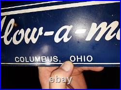 Porcelain Sign flow a matic Columbus Ohio sign 4 x 15.1/4 Vintage Advertisement