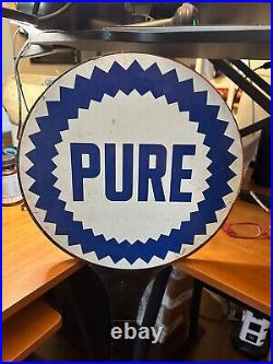 Pure Oil Sign Wooden on 42 inch stand from Gas station Vintage advertising