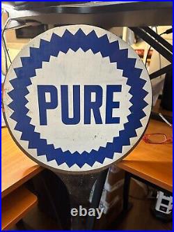 Pure Oil Sign Wooden on 42 inch stand from Gas station Vintage advertising