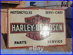 RARE 1930's Old Vintage Harley Davidson Motorcycle Porcelain Enamel Sign Board