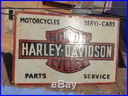 RARE 1930's Old Vintage Harley Davidson Motorcycle Porcelain Enamel Sign Board