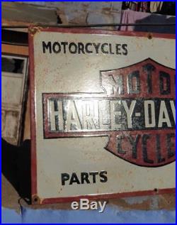 RARE 1930's Old Vintage Harley Davidson Motorcycle Porcelain Enamel Sign Board