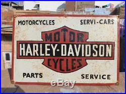 RARE 1930's Old Vintage Harley Davidson Motorcycle Porcelain Enamel Sign Board