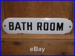 RARE 1940s OLD ORIGINAL EARLY BATH ROOM PORCELAIN SIGN VINTAGE ANTIQUE HOTEL GAS