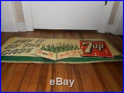 RARE 1951 Vintage ORIGINAL 7up SODA POP BUY IT BY THE CASE Advertising SIGN