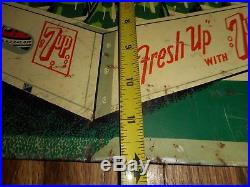 RARE 1951 Vintage ORIGINAL 7up SODA POP BUY IT BY THE CASE Advertising SIGN