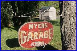 RARE Early 1900s Antique VTG Wooden Garage Trade Sign AD Gas Oil Auto AAFA ORIG