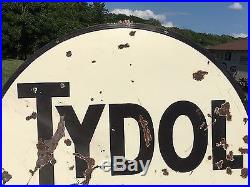 RARE ORIGINAL Vintage 6 Ft. TYDOL FLYING A PORCELAIN pole sign GAS oil Station